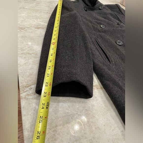 Talbots‎ | 100% Wool Classic Pea Coat | Charcoal Grey | Petite 14 - Picture 8 of 11